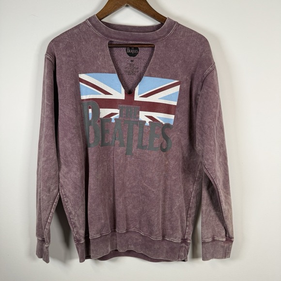The Beatles Tops - Women's The Beatles Distressed Band Sweatshirt Logo Size‎ Medium Maroon